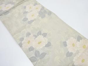 アンティーク　草花模様織り出し袋帯（材料）